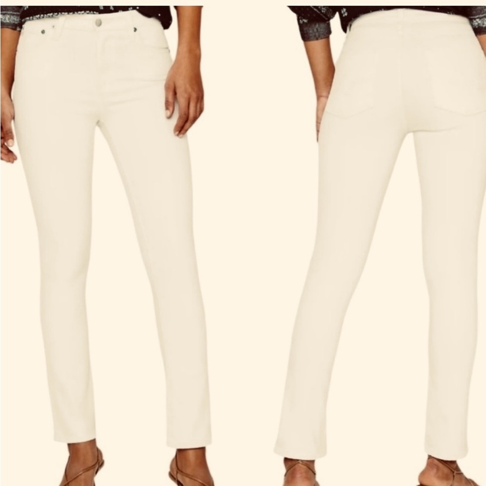 Ag Adriano Goldschmied Cream Straight Leg Jeans